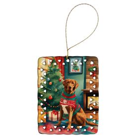Chesapeake Bay Retriever Christmas Porcelain Ornament Christmas Tree Hanging Decorations for Home Christmas Holiday, Rectangle, Gift, Multicolor (Default: Default)