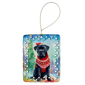 Cane Corso Christmas Porcelain Ornament Christmas Tree Hanging Decorations for Home Christmas Holiday, Rectangle, Gift, Multicolor (Default: Default)