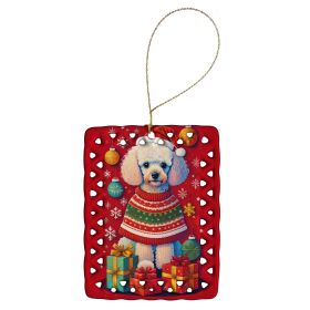 Poodle Holiday Christmas Porcelain Ornament Christmas Tree Hanging Decorations for Home Christmas Holiday, Rectangle, Gift, Multicolor (Default: Default)